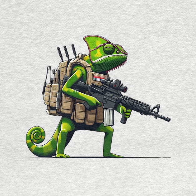 Tactical Cameleon Mastery Tee: Where Style Meets Stealth by Rawlifegraphic